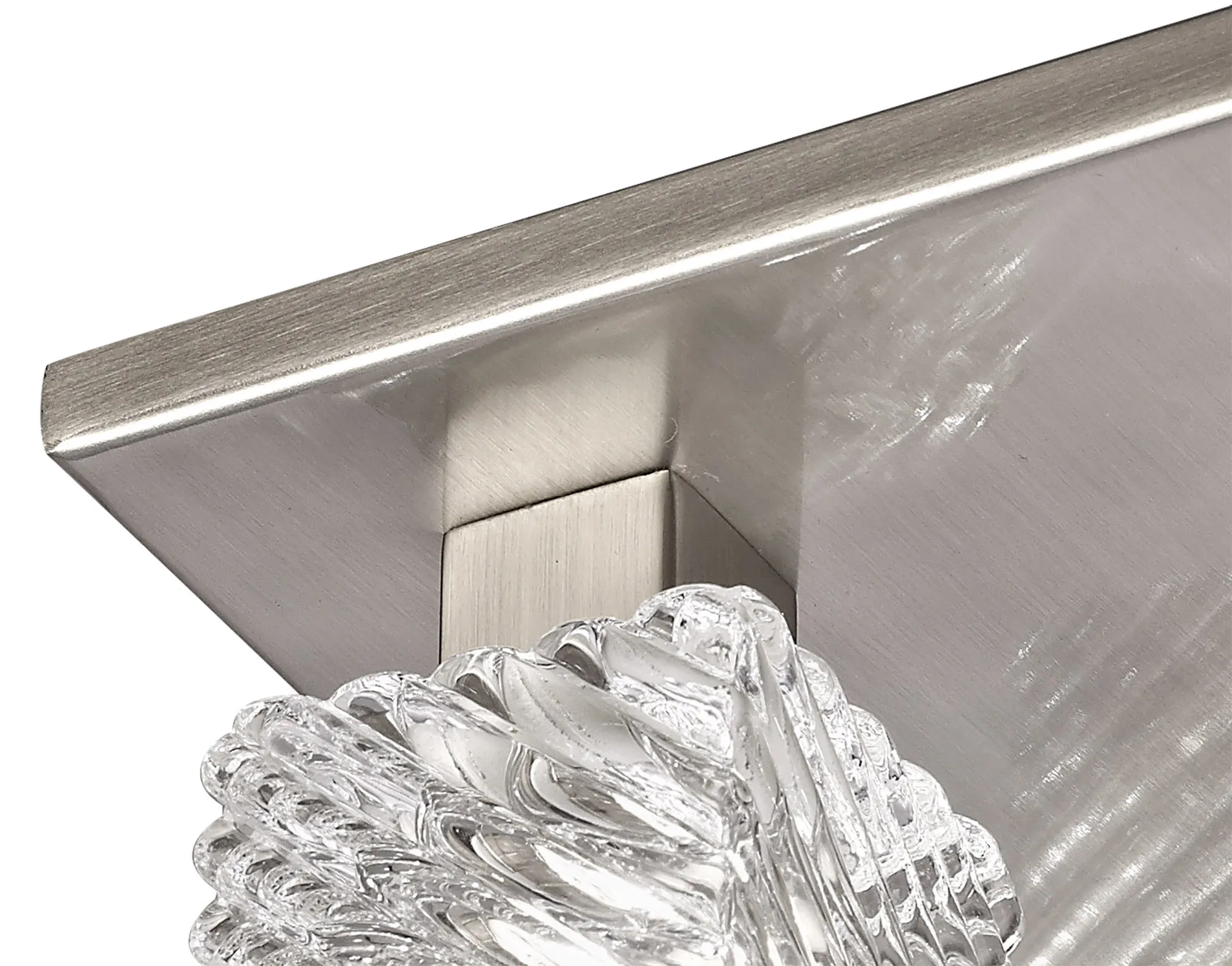 Accor Glass Square Ceiling Flush 5 Light Satin Nickel D0163  Deco Accor